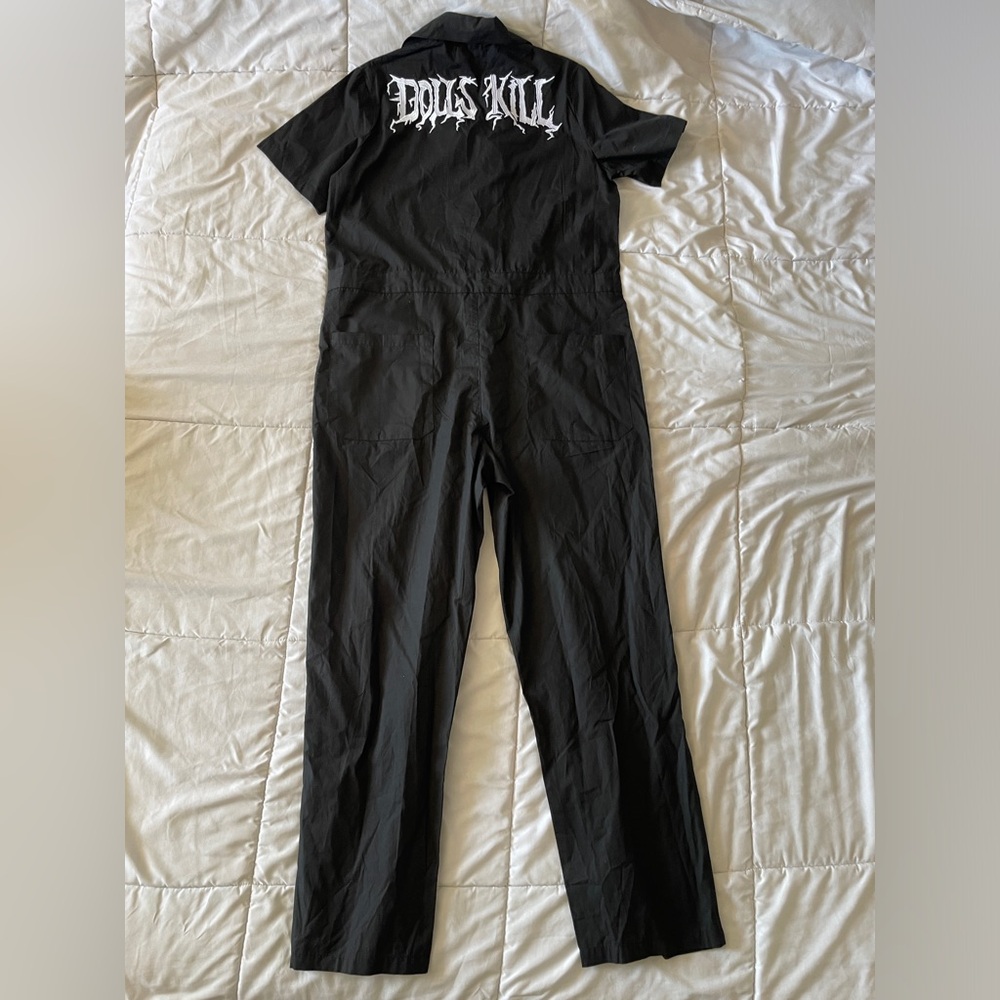 NWT DOLLS KILL Black Jumpsuit with Graphic Back